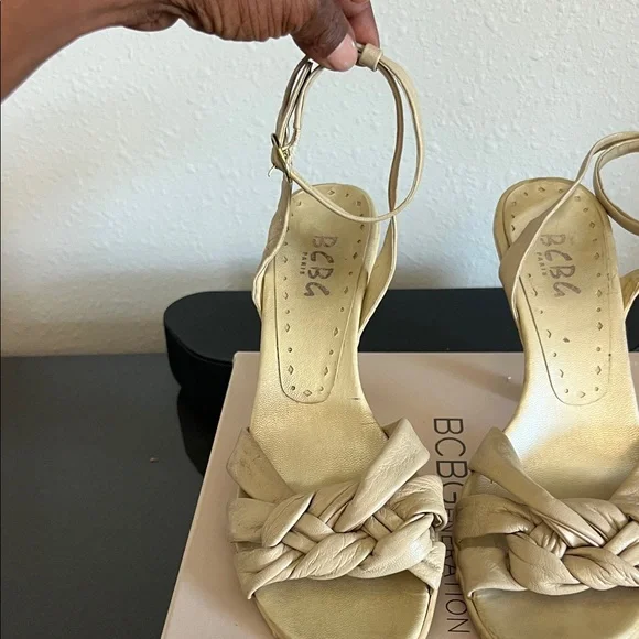 BCBG Women's Cream Braided Heels - Picture 5 of 5